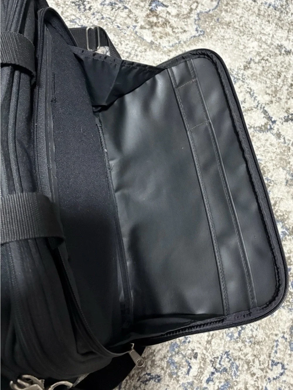 Vintage Eddie Bauer Black Laptop Brief with Brown Accent